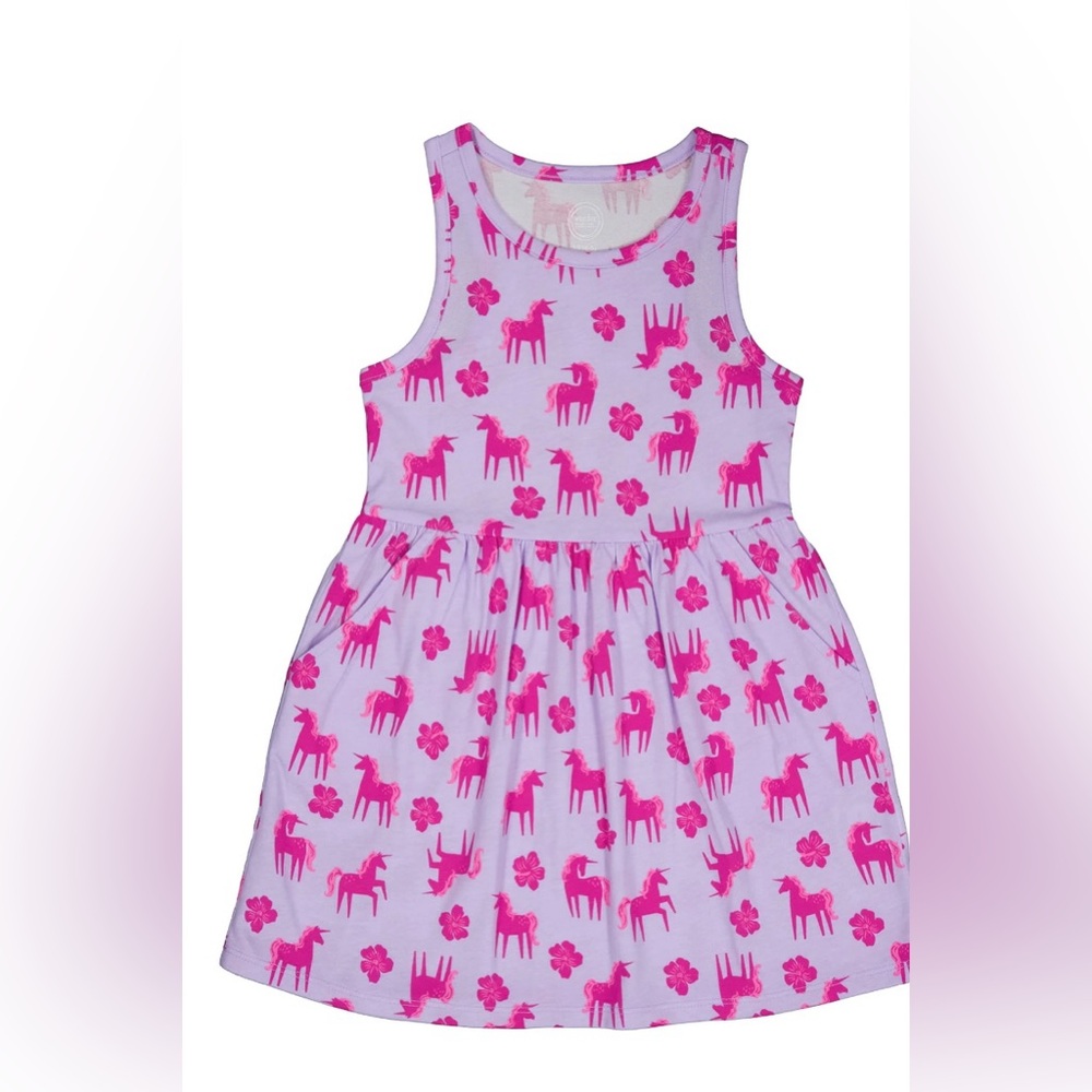 Wonder Nation Pink Unicorn and Flower Dress! NWT!